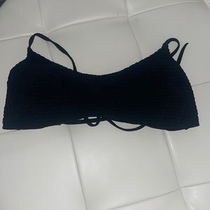 Black Ribbed Bikini Top